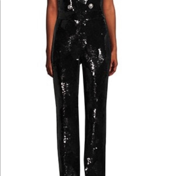 sold out new BALMAIN black sequins jumpsuit sz 10 - Picture 5 of 8